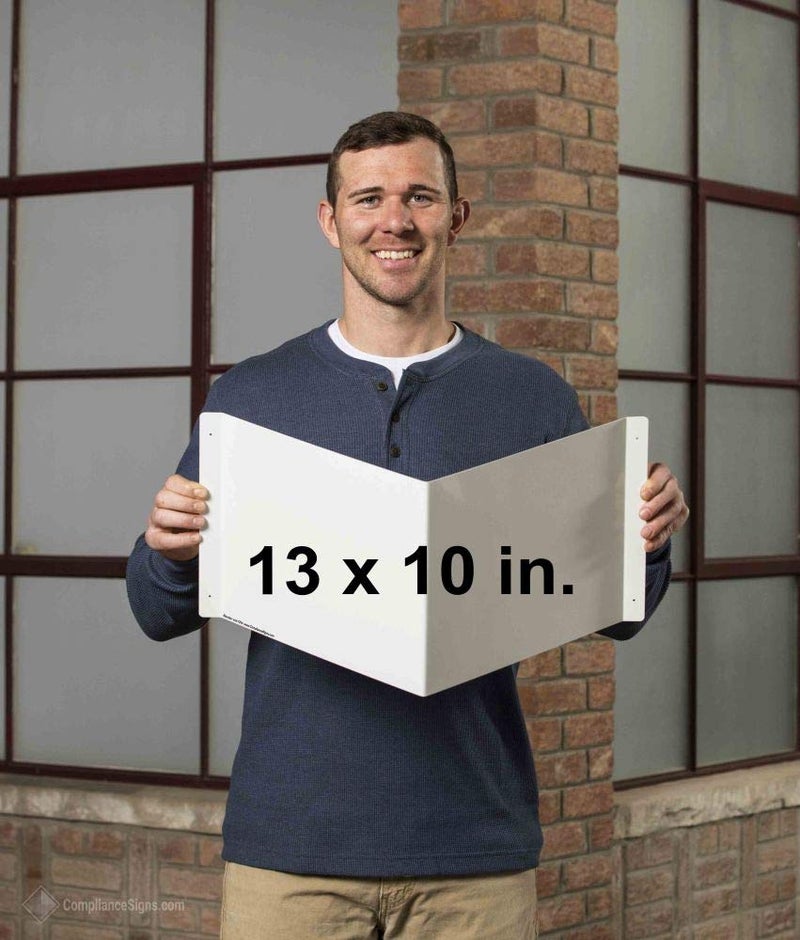 ComplianceSigns.com First Aid AED Reflective Wall Sign, Triangle Projection-Mount, 13x10 inch Aluminum for Emergency Response, American Made Safety Signs for the Workplace - Image 4